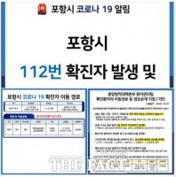  포항, 코로나19 112번째 확진자 발생