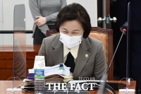[TF포토] 미소지으며 인사하는 추미애 장관