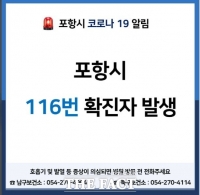  포항, 코로나19 116번째 확진자 발생