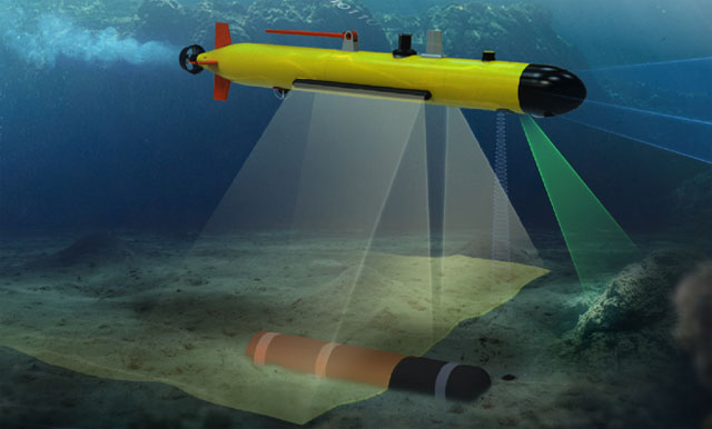 LIG넥스원은 방위사업청과 수중자율기뢰탐색체(AUV, Autonomous Underwater Vehicle) 체계개발 사업 계약을 체결했다. 사진은 AUV 개념도 /LIG넥스원 제공