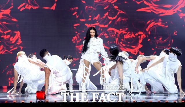 화사는 올해 첫 솔로 앨범으로 각종 음악방송에서 1위를 차지하며 저력을 과시했다. /이선화 기자