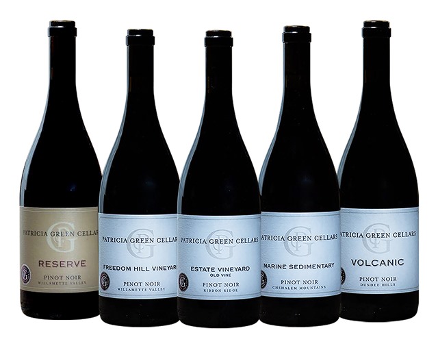 하이트진로의 와인 사업은 지난 2015년과 비교하면 3배 이상 성장했다. 사진은 하이트진로에서 수입하는 파트리샤 그린 셀라의 피노누아 5종. /하이트진로 제공