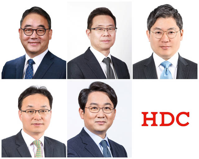 HDC그룹이 15일 2121년도 정기 임원 인사를 실시했다. 사진은 (좌측 상단부터 순서대로) 김성은 HDC아이콘트롤스 부사장, 이성용 호텔HDC·HDC리조트 대표이사, 최익훈 부동산114 대표이사, 이형재 HDC아이앤콘스 대표이사, 조영환 HDC아이파크몰 대표이사 /HDC그룹 제공