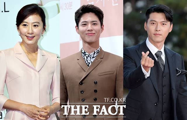 배우 김희애, 박보검, 현빈(왼쪽부터)이 2020년을 빛낸 탤런트 1, 2, 3위에 나란히 올랐다. /더팩트 DB