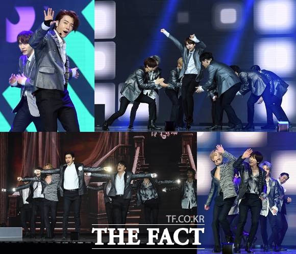 올해 데뷔 15주년을 맞은 슈퍼주니어는 2020 더팩트 뮤직 어워즈에서 미공개 앨범 수록곡을 선공개해 눈길을 끌었다. /이새롬 기자