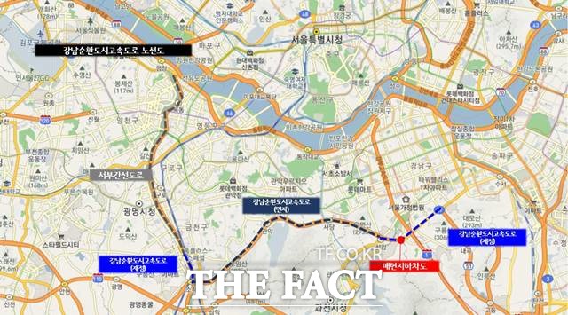 서울 남부를 동서로 연결하는 강남순환도시고속도로 전 구간이 19일 개통된다. /서울시 제공