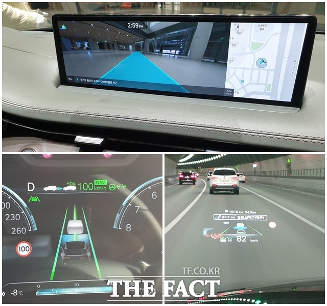 GV70에 적용된 증강현실 내비게이션과 헤드업디스플레이, 고속도로 주행보조 기능은 앞서 출고된 모델과 비교해 반응성과 조작성 등 모든 면에서 개선됐다. /서재근 기자