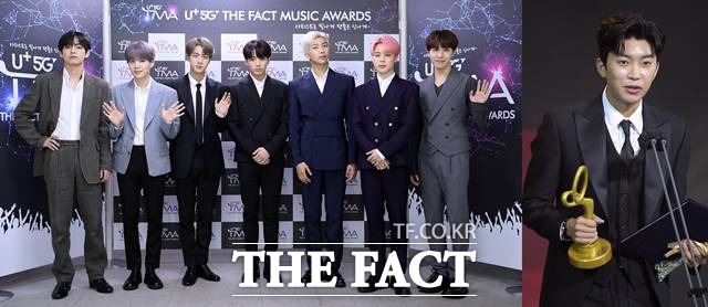 방탄소년단과 임영웅(왼쪽부터)이 각각 30대 이하와 40대 이상이 뽑은 올해의 가수로 등극했다. /더팩트DB