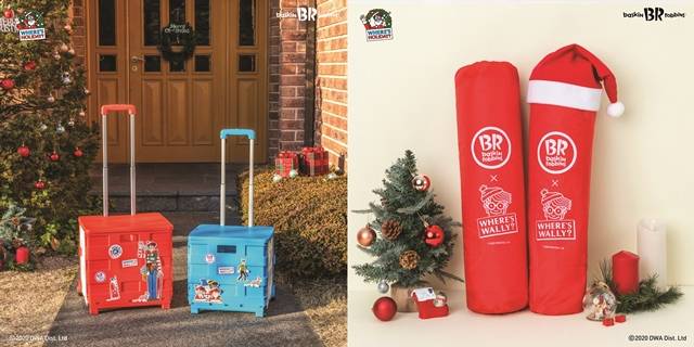 배스킨라빈스는 메리 배라스마스 캠페인의 일환으로, 월리를 찾아라 콘셉트의 굿즈 3종을 선보였다. /배스킨라빈스 제공