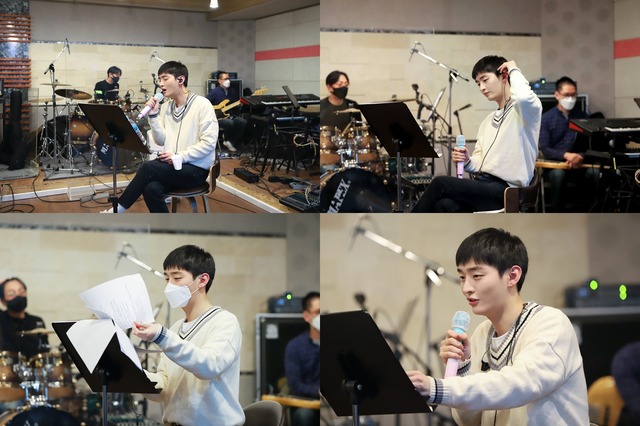 윤지성이 25일 개최하는 온라인 팬미팅에서 특별한 무대를 펼치기 위해 연습에 한창이다. /LM엔터 제공