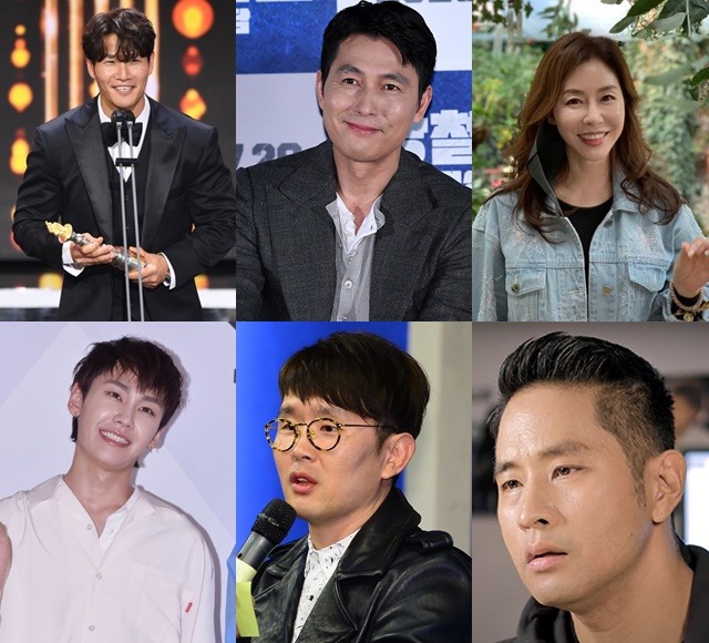 김종국이 연예 대상의 영광을 안았다. 정우성은 소속사 식구를 위한 과감한 결단, 김예령은 당당한 돌싱의 면모로 화제의 주인공이 됐다. 유승준은 안 하느니만 못한 말을 뱉어 또 도마 위에 올랐다. 윤형빈은 극단 후배 A씨와 진실 공방을 시작했고 비투비 정일훈(왼쪽위부터 시계방향)은 팬들의 기대를 저버리는 행동으로 논란의 중심에 섰다. /SBS, 더팩트 DB, 김예령 SNS, 유승준 유튜브 캡처