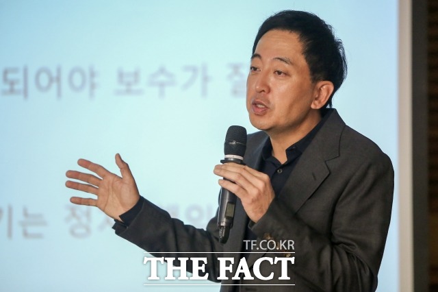 지난달 더불어민주당을 탈당한 금태섭 전 의원이 국민의힘 초선의원 모임에서 강연하던 당시. /이새롬 기자