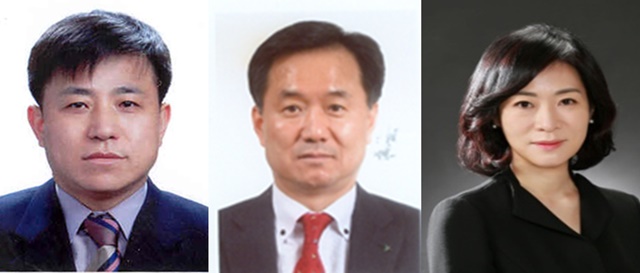 왼쪽부터 박승오 여신그룹 부행장, 박지환 CIB그룹 부행장, 이인영 소비자리스크관리그룹 본부장. /하나은행 제공