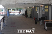 [TF포토] 한파로 한산해진 선별진료소