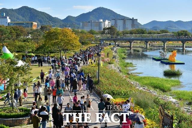 장성군이 ‘2021년 관광두레’ 신규지역에 포함됐다. 사진은 2019년 황룡강 노란꽃잔치 현장./장성군 제공