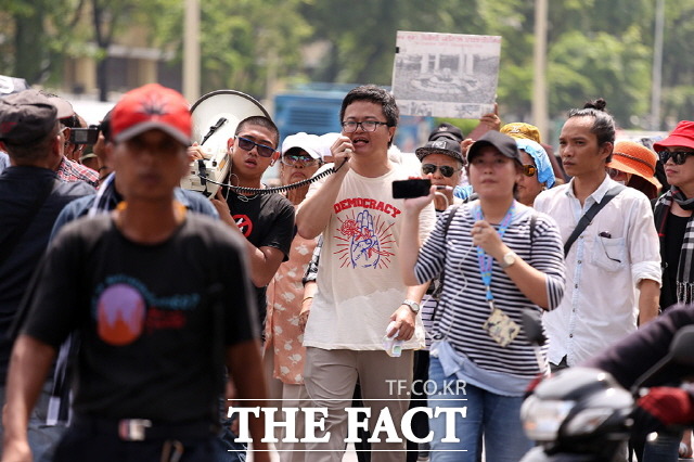 민주화 시위를 이끌고 있는 태국 인권변호사 아논 남파./5.18기념재단 제공