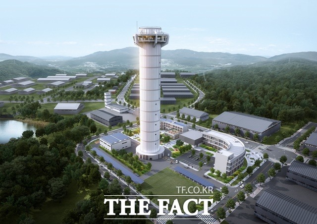 승강기 허브도시 거창군의 랜드마크가 될 승강기 시험타워 조감도. /거창군 제공