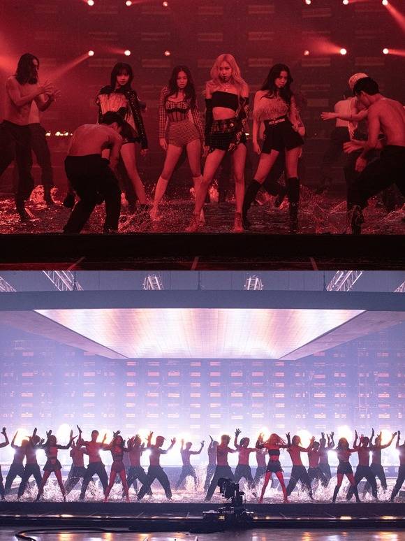 성격이 다른 3개의 굵직한 메인 세트가 마련됐는데 이는 또 총 10개의 전혀 다른 분위기의 무대로 각각 전환됐다. 카메라는 불필요한 움직임을 줄이고 웅장한 무대에 선 화려한 블랙핑크의 퍼포먼스를 한 순간도 놓치지 않고 생생하게 전달했다. /YG 제공