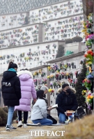  미리 성묘객들 발길 이어지는 용인천주교공원묘원 [포토]