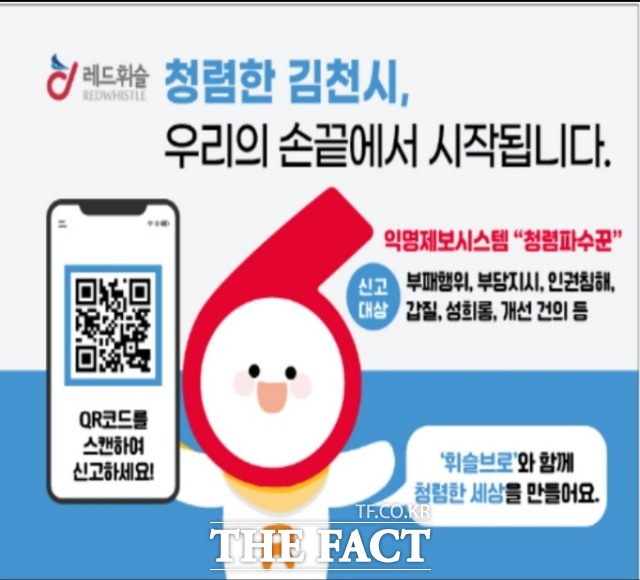 김천시는 15일부터 공직자의 부패행위를 익명으로 신고할 수 있는 청렴파수꾼을 운영한다고 15일 밝혔다/김천시 제공