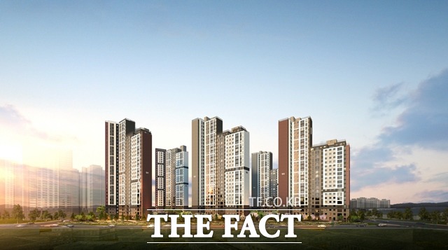 군산의 강남으로 꼽히는 디오션시티에 준공 예정인 더샵 디오션시티 2차 조감도. /포스코건설 제공