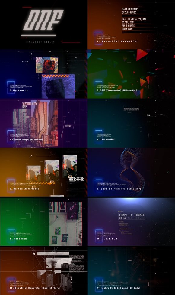 그룹 온앤오프가 오는 24일 발매할 첫 정규 앨범 ONF:MY NAME(온앤오프:마이 네임)의 하이라이트 메들리를 공개했다. /WM엔터테인먼트