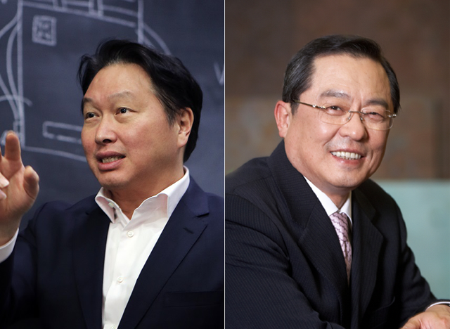 최태원 SK그룹 회장(왼쪽)과 구자열 LS그룹 회장이 이번 주 경제단체 수장으로 최종 선출된다. /각사 제공