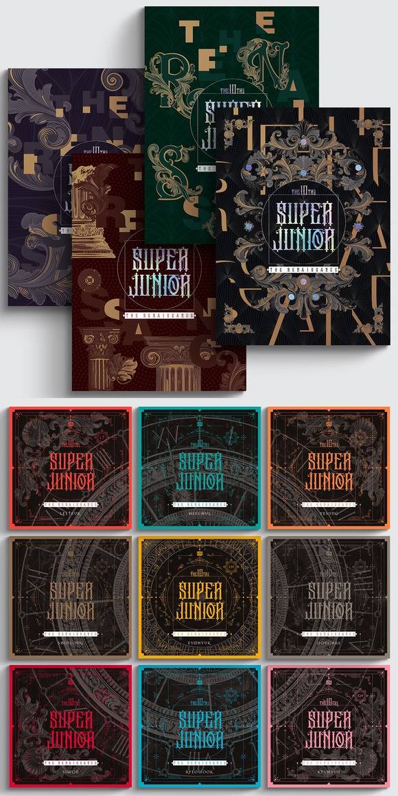 슈퍼주니어가 3월 6일 10번째 정규 앨범 The Renaissance를 발매한다. 이 앨범은 총 13개 버전으로 소속사는 멤버 한 명 한 명을 작품처럼 표현해 낸 것이 특징이라고 소개했다. /SM엔터 제공