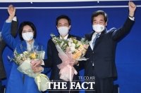  서울시장 후보에 박영선, 축하하는 이낙연-우상호 [포토]