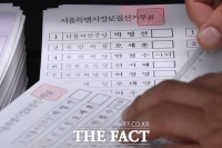  투표 용지에 '사퇴' 표기된 안철수 후보 [포토]