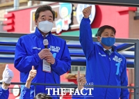  이낙연, 박영선 후보 지원유세 [포토]