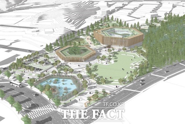 청주 초정치유마을 설계공모 당선작 조감도./청주시 제공