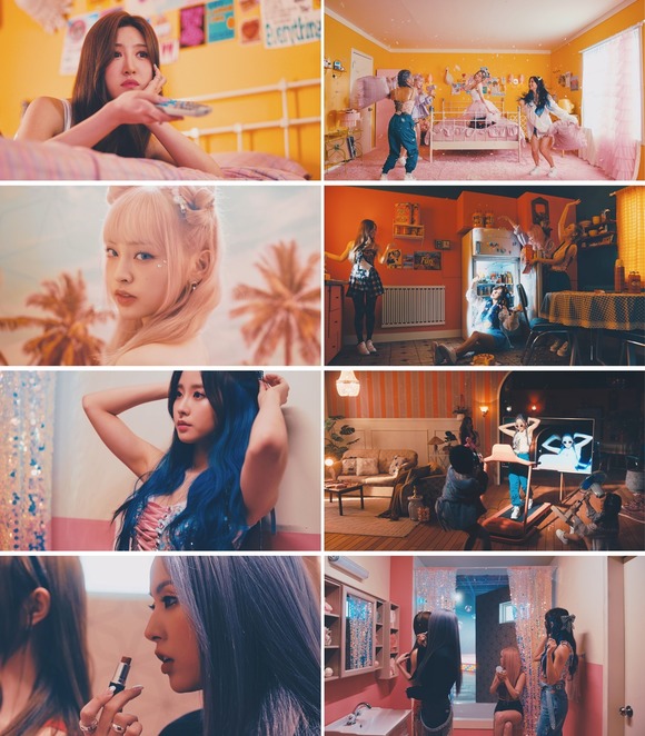 루나솔라가 2번째 싱글 앨범 SOLAR : rise의 타이틀곡 DADADA 뮤직비디오 티저 영상을 공개했다. 유쾌하고 펑키한 멤버들의 모습이 담겼다. /제이플래닛엔터 제공