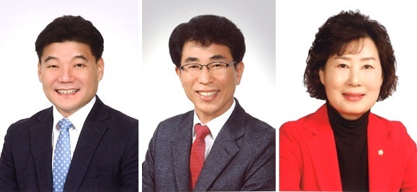 민주당 김기준, 국민의힘 원갑희, 무소속 박경숙 후보.(왼쪽부터)/더팩트 DB
