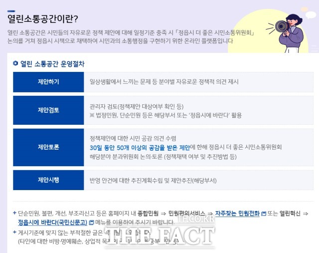 ‘열린 소통공간’은 코로나19 장기화로 인한 민관 소통 부재를 메우고 시민들과의 실시간 소통을 이뤄 지역 발전 방안을 모색하겠다는 취지다. / 정읍시 제공