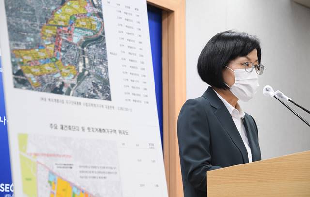 이정하 서울시 도시계획국장이 토지거래허가구역 지정 브리핑을 하고 있다. /서울시 제공