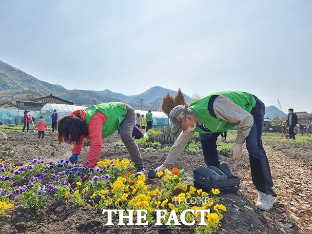 시민들이 전북 전주시 색장동 소재 원색명화마을 도시농업 체험농장 놀자천하지대본’에서 도시농부 시민학교 교육을 받고 있다. /전주시 제공