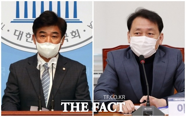 당 지도부는 신중한 입장을 유지한 반면, 일각에선 적극적인 제도화를 주장하고 있다. 왼쪽부터 김병욱·이광재 의원. /남윤호 기자