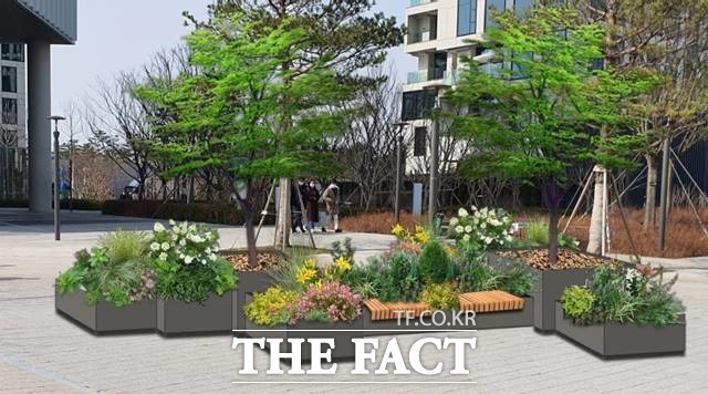 서울 도심 속 따가운 햇볕을 막아주는 미니 공원이 8곳 늘어난다. 서울숲역 3·5번 출구 사이에 설치될 움직이는 공원 조감도. /서울시 제공