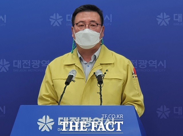 정해교 대전시 보건복지국장이 2일 브리핑을 진행하고 있다. / 대전시 제공