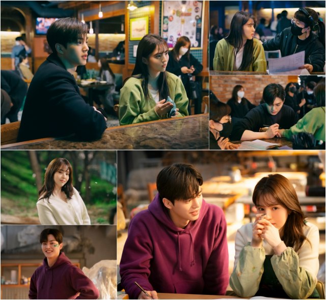 JTBC 새 토요드라마 알고있지만, 한소희 송강 커플이 촬영장 비하인드 사진에서도 케미를 자랑해 눈길을 끌었다. /JTBC스튜디오 제공