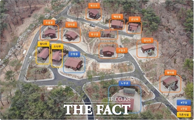 천안시가 태학산자연휴양림 내 숙박시설인 숲속의 집 11개 동을 추가 조성했다. / 천안시 제공