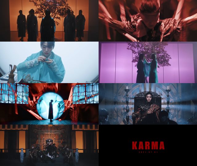 보이그룹 킹덤(KINGDOM)이 두 번째 미니앨범 타이틀곡 카르마(KARMA)의 뮤직비디오 티저 영상을 공개했다. /GF엔터테인먼트 제공