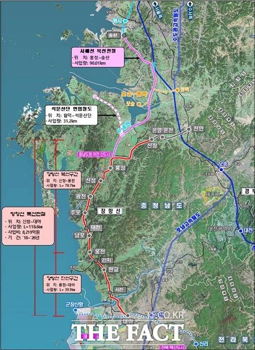 장항선 복선 전철 위치도 / 충남도 제공