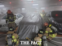  세종소방본부, 전기차 화재 질식소화포로 단숨에 진화