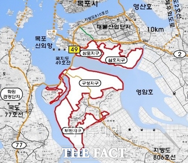 영암,해남 기업도시 지구 현황. /전남도 제공