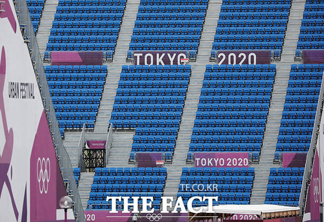 9일 2020 도쿄 올림픽 경기가 열리는 아리아케 어반 스포츠 파크에 적막감이 감돌고 있다. /도쿄=로이터