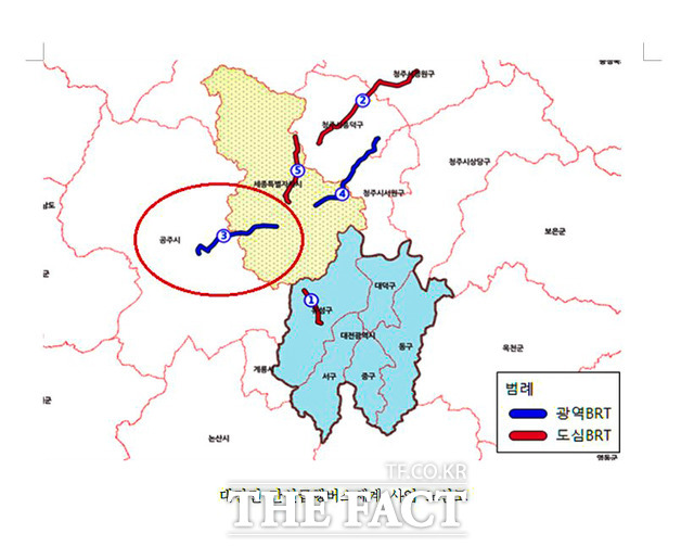 공주~세종 광역BRT 사업이 국토교통부의 제4차 대도시권 광역교통시행계획으로 확정‧고시됐다. /공주시 제공