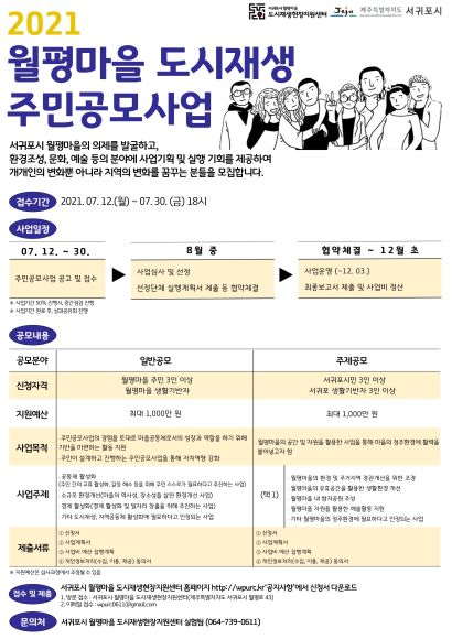 서귀포시 월평마을 도시재생뉴딜사업에 주민이 직접 제안하고 진행하는 주민공모를 추진한다. / 서귀포시 제공