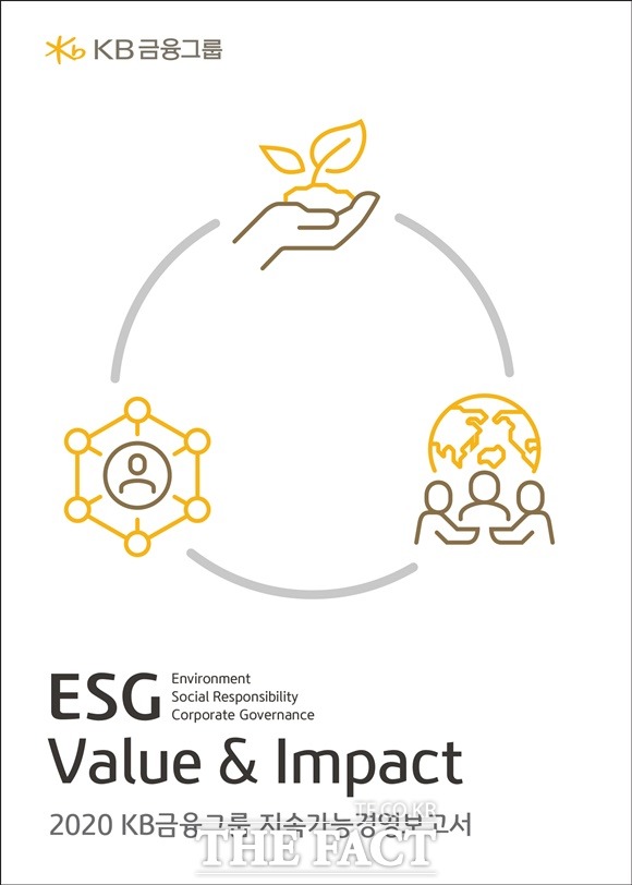 KB금융그룹은 21일 그룹의 ESG 경영 전략과 주요 성과를 담은 2020 KB금융그룹 지속가능경영보고서를 발간했다. /KB금융 제공